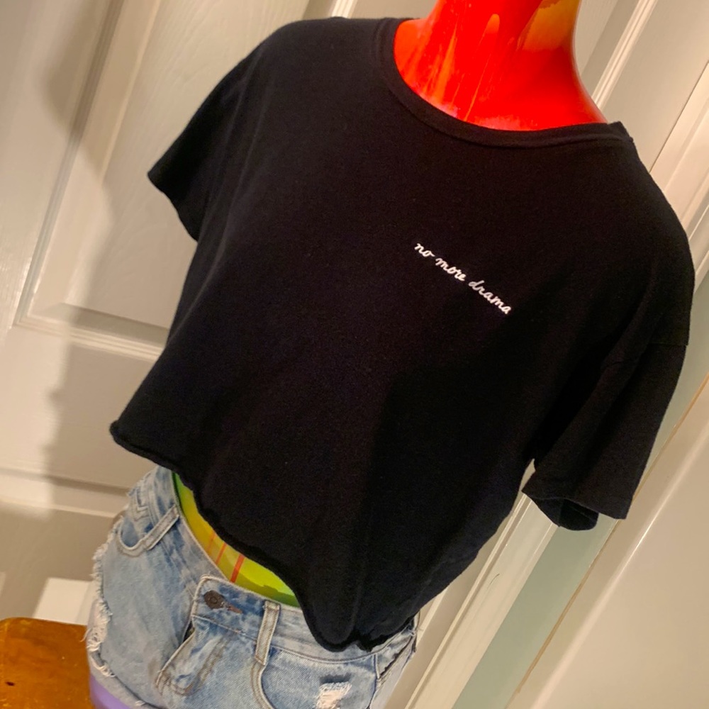 PINK Victoria’s Secret No More Problems Black Crop Top